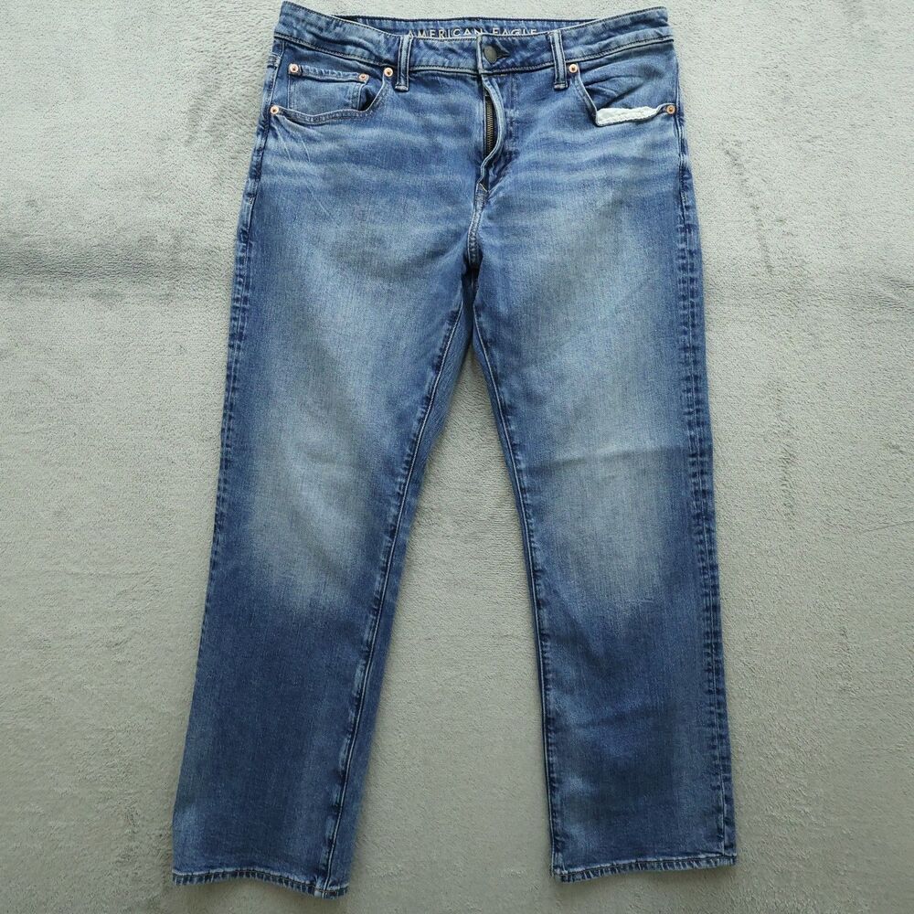 American Eagle Jeans Mens 34x30 Blue Original Bootcut Denim Stone Wash